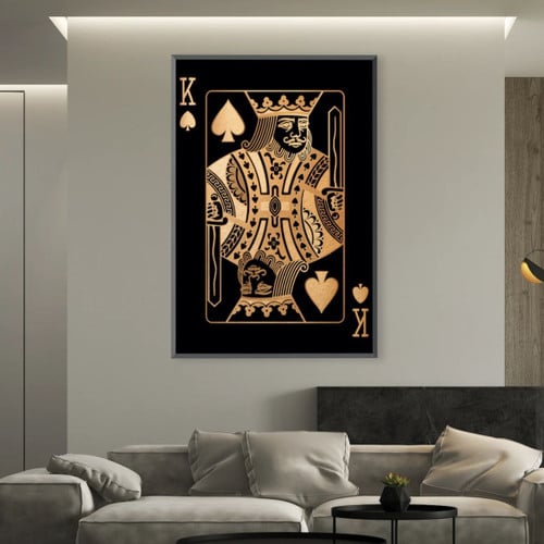 King Of Spades Gold Motivational Positive Canvas Print - Wall Art Decor