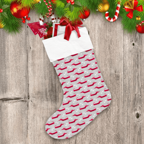 Christmas And New Year's With Red Dachshund And Bone Christmas Stocking