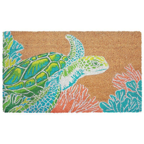 Blais Sea Turtle Non-Slip Outdoor Door Mat
