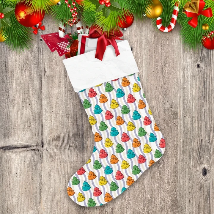 Christmas With Rainbow Gingerbread Cookies Colors Christmas Stocking