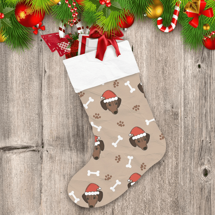 Character Baby Dog With Santa Claus Hat Christmas Stocking