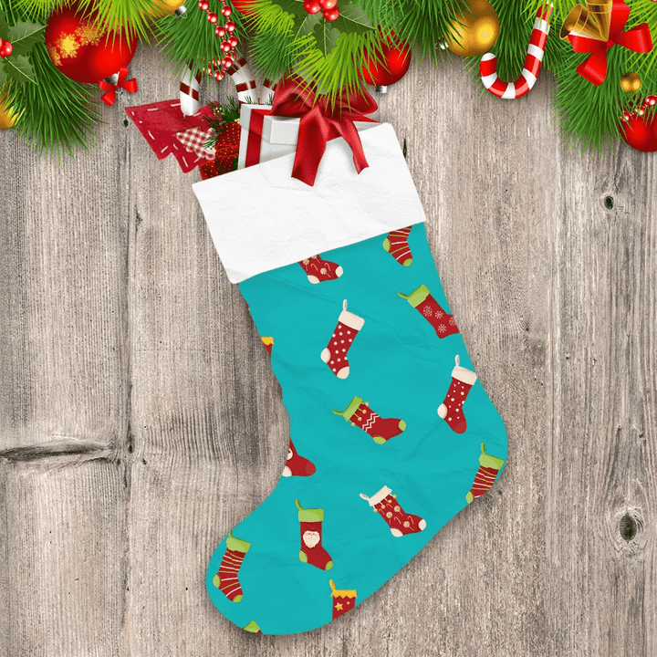 Christmas Sock With Snowflake Candy Snowman Christmas Stocking