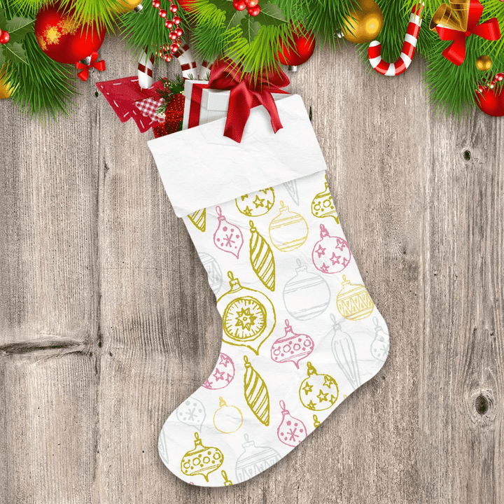Abstract Background With Simple Hand Drawn Xmas Balls Christmas Stocking
