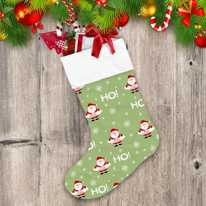 Cute Santa Clause Character And Merry Christmas Text Design Christmas Stocking