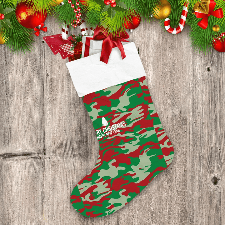 Military Camouflage And Merry Christmas Background Christmas Stocking