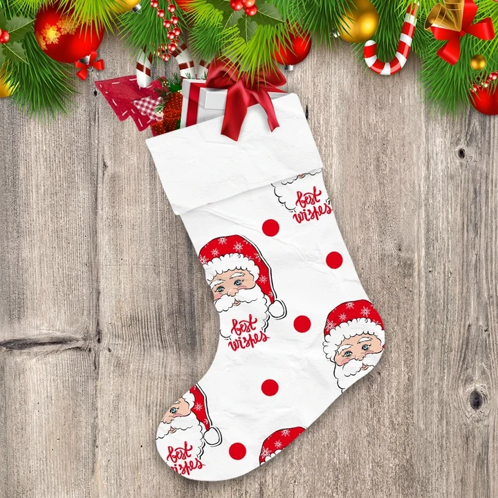 Merry Christmas Best Wishes For You Hand Drawn Santa Claus Christmas Stocking