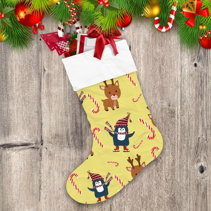 Christmas Festive Adorable Baby Penguin In Scarf Christmas Stocking