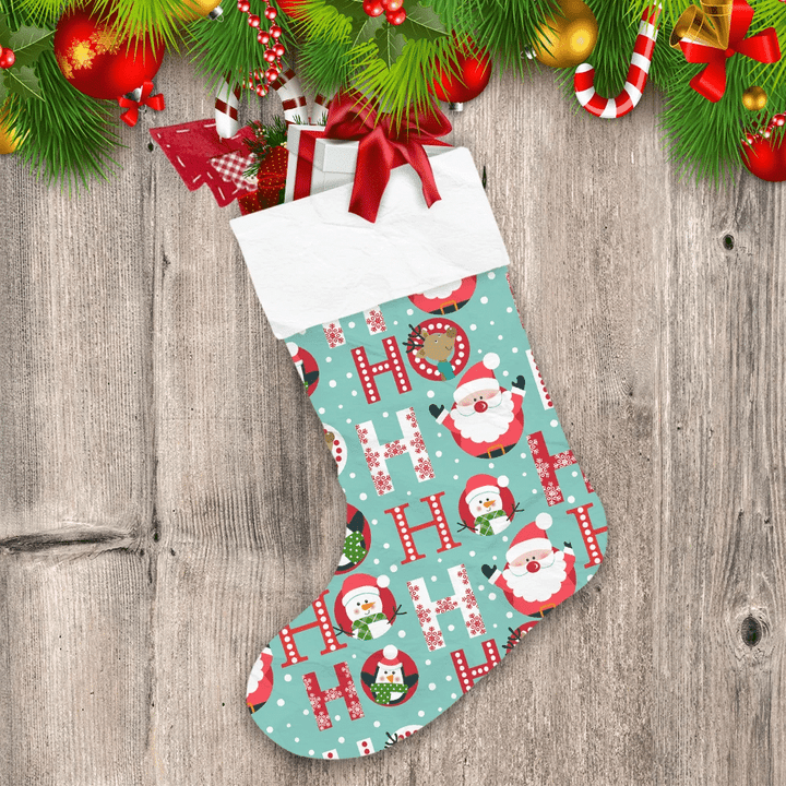 Christmas Holiday Of Lovely Santa Claus And Animals Christmas Stocking