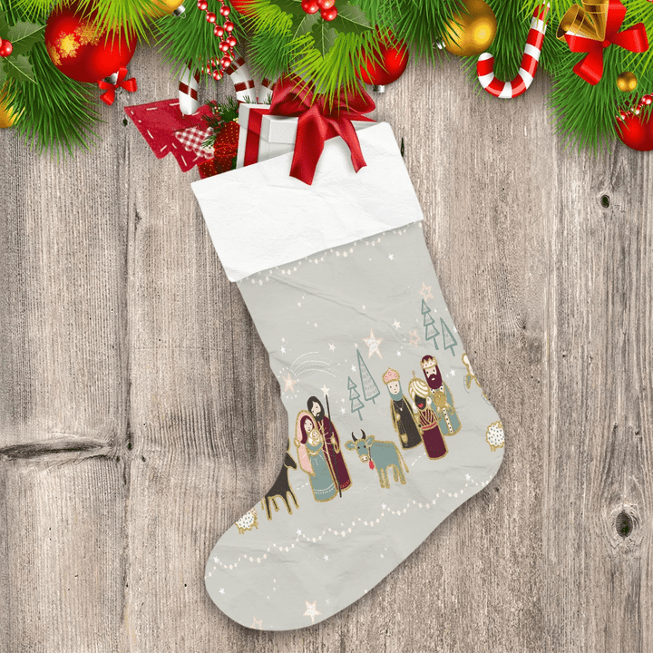 Happy Jesus Family With Baby On Christmas Christmas Stocking