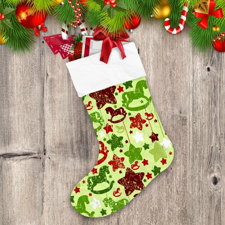 Retro Christmas With And Star Grunge Background Christmas Stocking