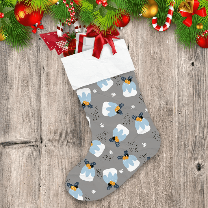 Melted Blue Cream Xmas Cakes And Snowflakes Christmas Stocking