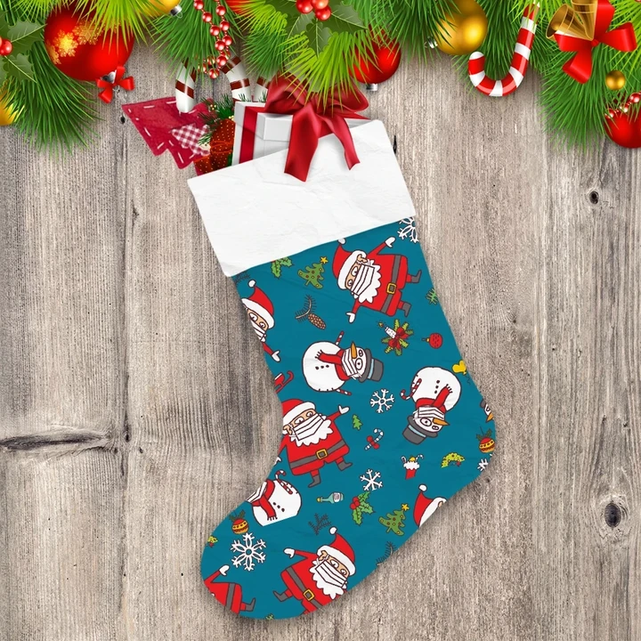Christmas Pandemic Santa Snowman In Mask Christmas Stocking