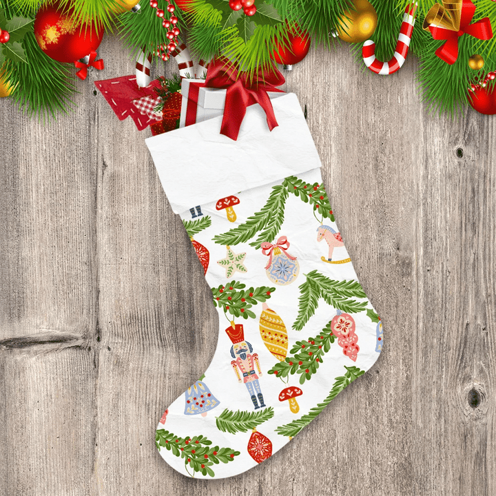 Hanging Horse On A Christmas Tree Branches Christmas Stocking Christmas Gift