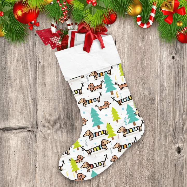 Christmas Funny Dachshund A Ball In The Snow Christmas Stocking