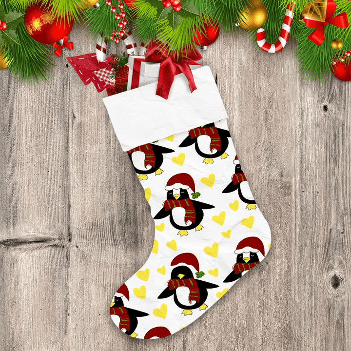 Christmas Festive Cute Trendy Drawing Penguins Christmas Stocking