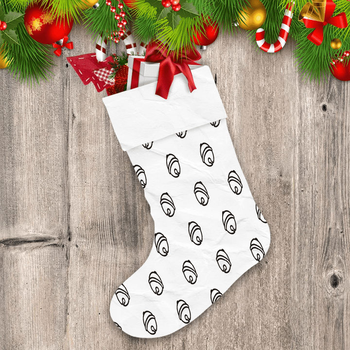 Cute Ring Bell Icon Doodle Style White Background Christmas Stocking