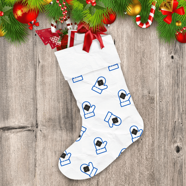 Line Mittens Icon Isolated Pattern On White Background Christmas Stocking