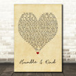 Tim McGraw Humble And Kind Vintage Heart Song Lyric Quote Print