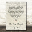 Tony Bennett The Very Thought Of You Script Heart Song Lyric Wall Art Print