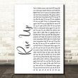 Andra Day Rise Up White Script Song Lyric Print