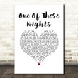 Eagles One Of These Nights White Heart Song Lyric Art Print