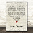 Kane Brown Live Forever Script Heart Song Lyric Quote Music Poster Print