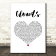 One Direction Clouds White Heart Song Lyric Art Print