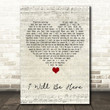 Steven Curtis Chapman I Will Be Here Script Heart Song Lyric Wall Art Print