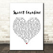Neil Diamond Sweet Caroline White Heart Song Lyric Music Print