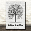 Luke Combs Better Together Music Script Tree Song Lyric Wall Art Print