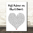 E Street Band & Darlene Love All Alone on Christmas White Heart Song Lyric Art Print