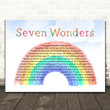 Fleetwood Mac Seven Wonders Watercolour Rainbow & Clouds Song Lyric Art Print