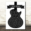 Tesla Love Song Black & White Guitar Song Lyric Quote Music Poster Print