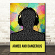 Juice Wrld Armed And Dangerous Multicolour Man Headphones Song Lyric Art Print
