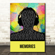 David Guetta Memories Multicolour Man Headphones Song Lyric Art Print
