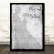 The Used Blue and Yellow Grey Man Lady Dancing Song Lyric Art Print