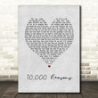 Rend Collective 10,000 Reasons Grey Heart Song Lyric Art Print