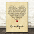 Faith Hill Beautiful Vintage Heart Song Lyric Art Print