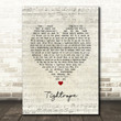 Sara Bareilles Tightrope Script Heart Song Lyric Art Print