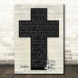 Carrie Underwood Kingdom Music Script Christian Memorial Cross Song Lyric Art Print