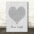Ray J One Wish Grey Heart Song Lyric Art Print