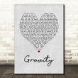 Sara Bareilles Gravity Grey Heart Song Lyric Art Print