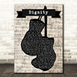 Deacon Blue Dignity Music Script Boxing Gloves Song Lyric Art Print