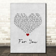 Status Quo For You Grey Heart Song Lyric Art Print