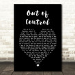 U2 Out of Control Black Heart Song Lyric Art Print
