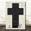 Eagles Hotel California Music Script Christian Memorial Cross Song Lyric Art Print