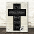Josh Baldwin Evidence Music Script Christian Memorial Cross Song Lyric Art Print