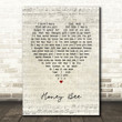 The Kooks Honey Bee Script Heart Song Lyric Art Print