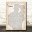 Celine Dion Because You Loved Me Father & Baby Song Lyric Art Print