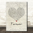 Beach Boys Forever Script Heart Song Lyric Art Print
